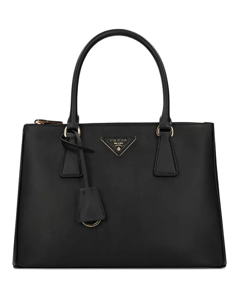 Prada Mittelgroße Galleria Handtasche - Schwarz Schwarz