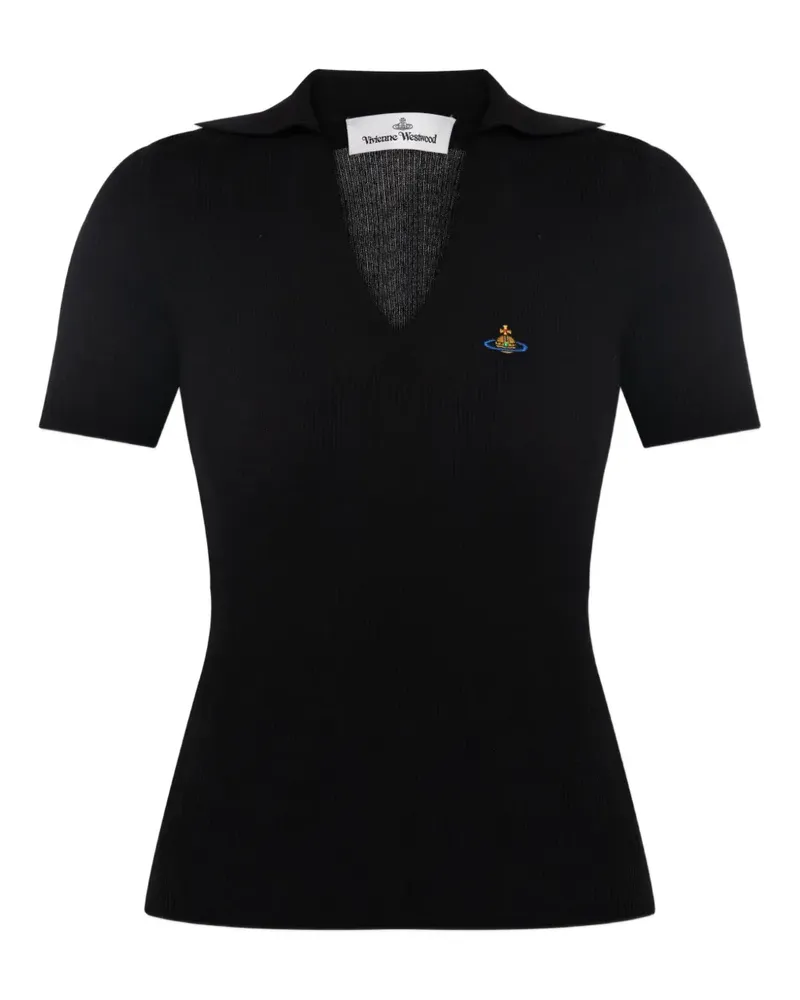 Vivienne Westwood Geripptes Marina Poloshirt - Schwarz Schwarz