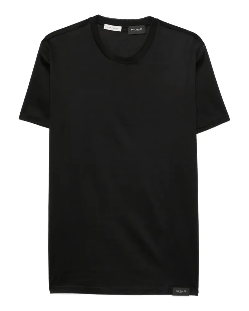 Low Brand T-Shirt mit Logo-Patch - Schwarz Schwarz