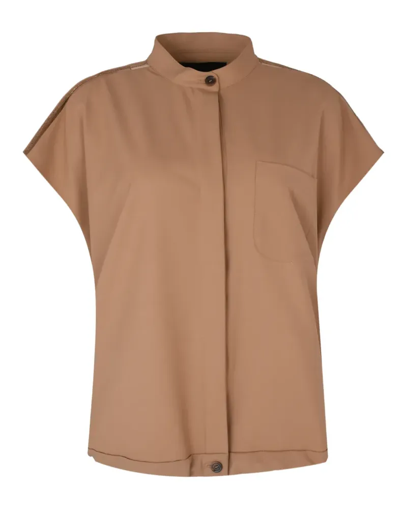 Fabiana Filippi Ärmellose Jacke mit aufgesetzter Tasche - Braun Braun