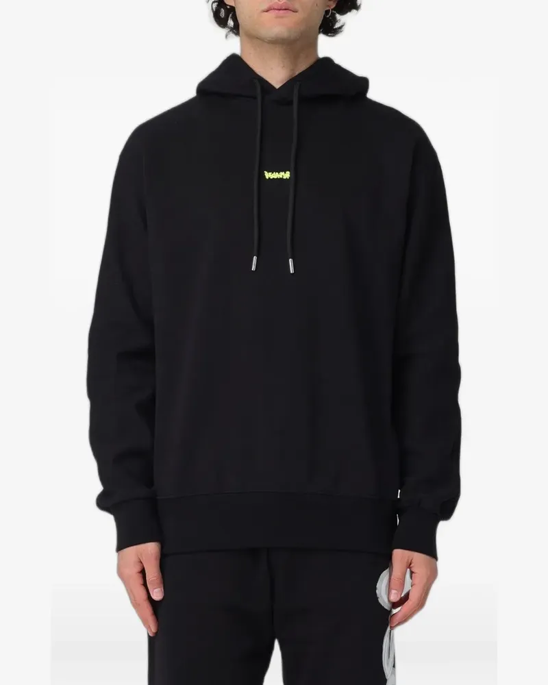 DISCLAIMER logo-print drop-shoulder hoodie - Schwarz Schwarz