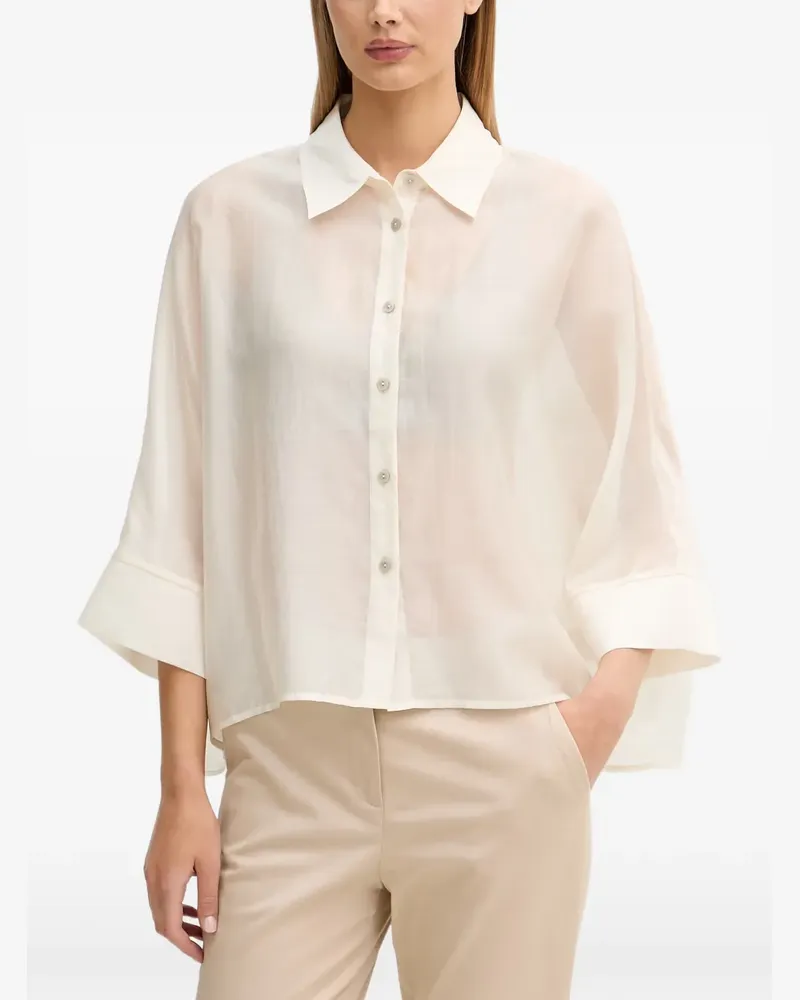 Benetton Transparentes Hemd mit weiten Ärmeln - Nude Nude