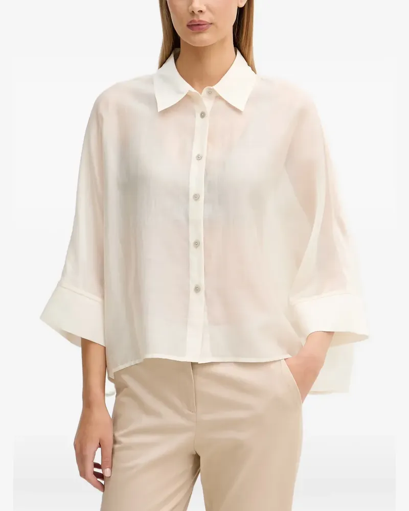 Benetton Transparentes Hemd mit weiten Ärmeln - Nude Nude