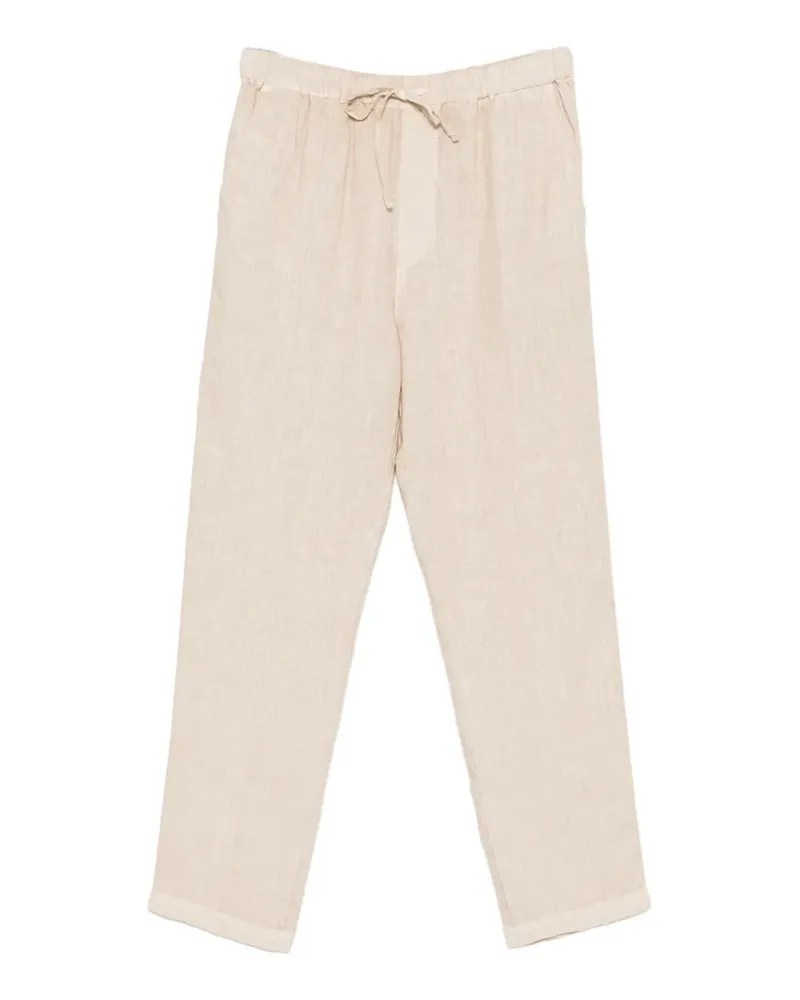 120% Lino drawstring-waistband trousers - Nude Nude