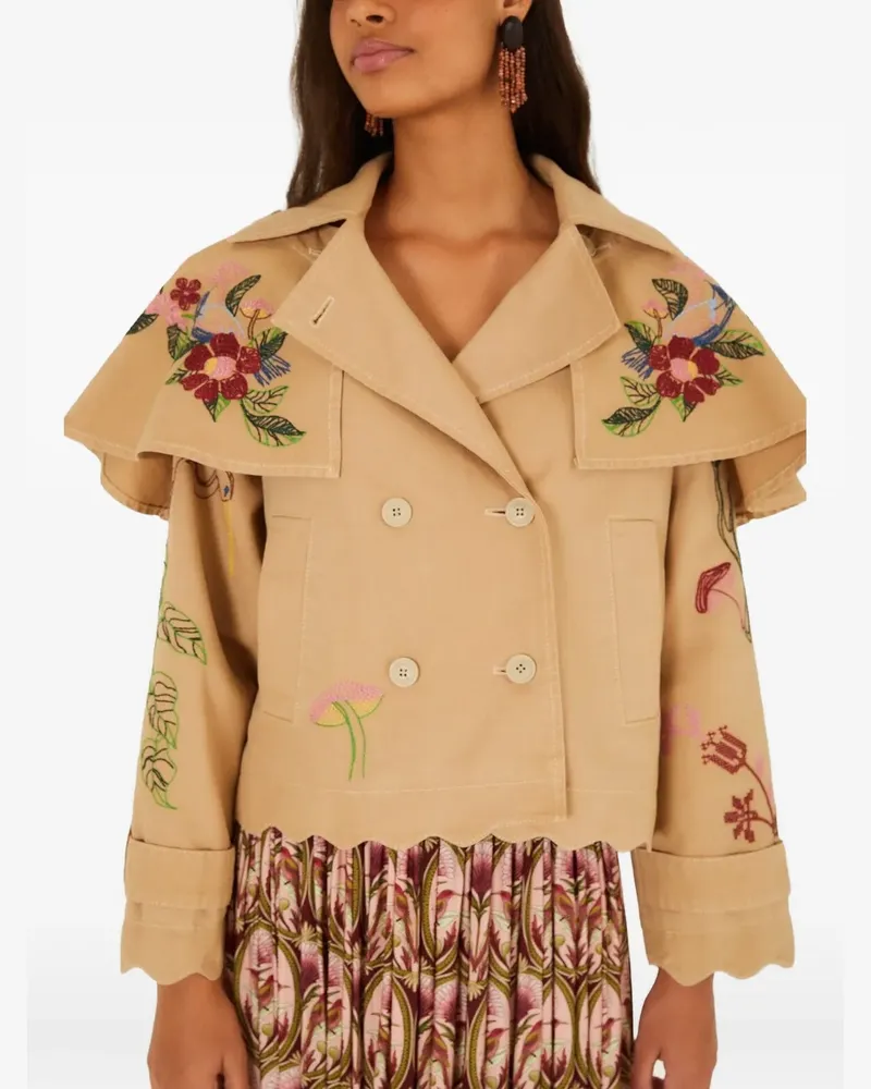 FARM Rio Jacke mit Blumenstickerei - Nude Nude
