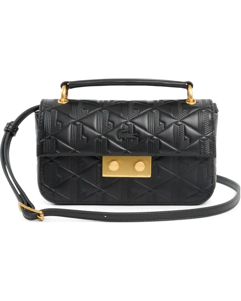Lacoste embossed top-handle satchel - Schwarz Schwarz