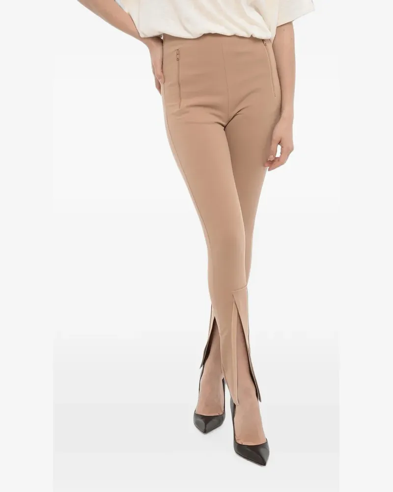 WARDROBE.NYC Skinny-Hose mit Knöchelschlitz - Braun Braun