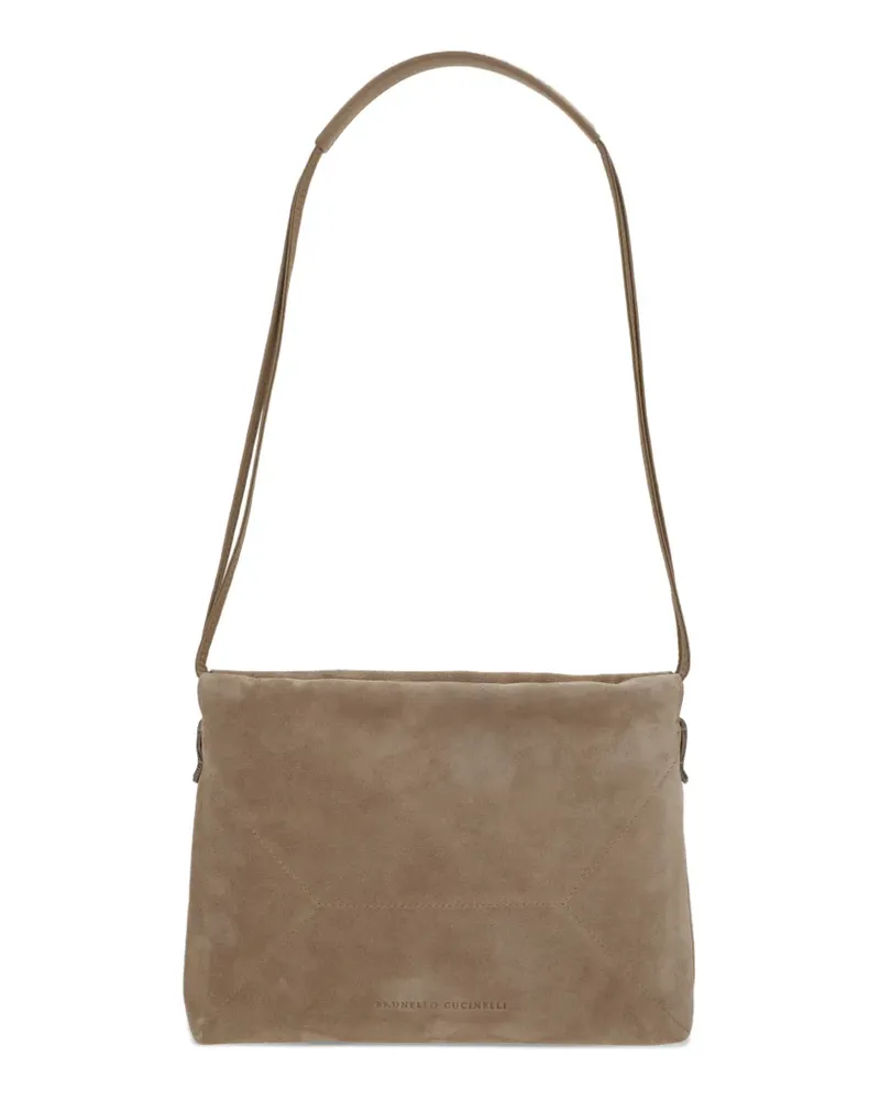 Brunello Cucinelli BC Duo suede shoulder bag - Nude Nude