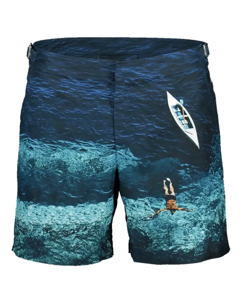 Orlebar Brown Bulldog Badeshorts mit Foto-Print - Blau Blau