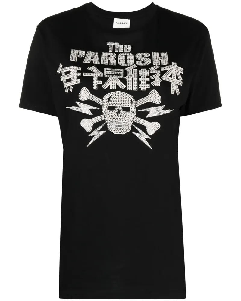 P.A.R.O.S.H. P.A.R.O H. T-Shirt mit Logo - Schwarz Schwarz