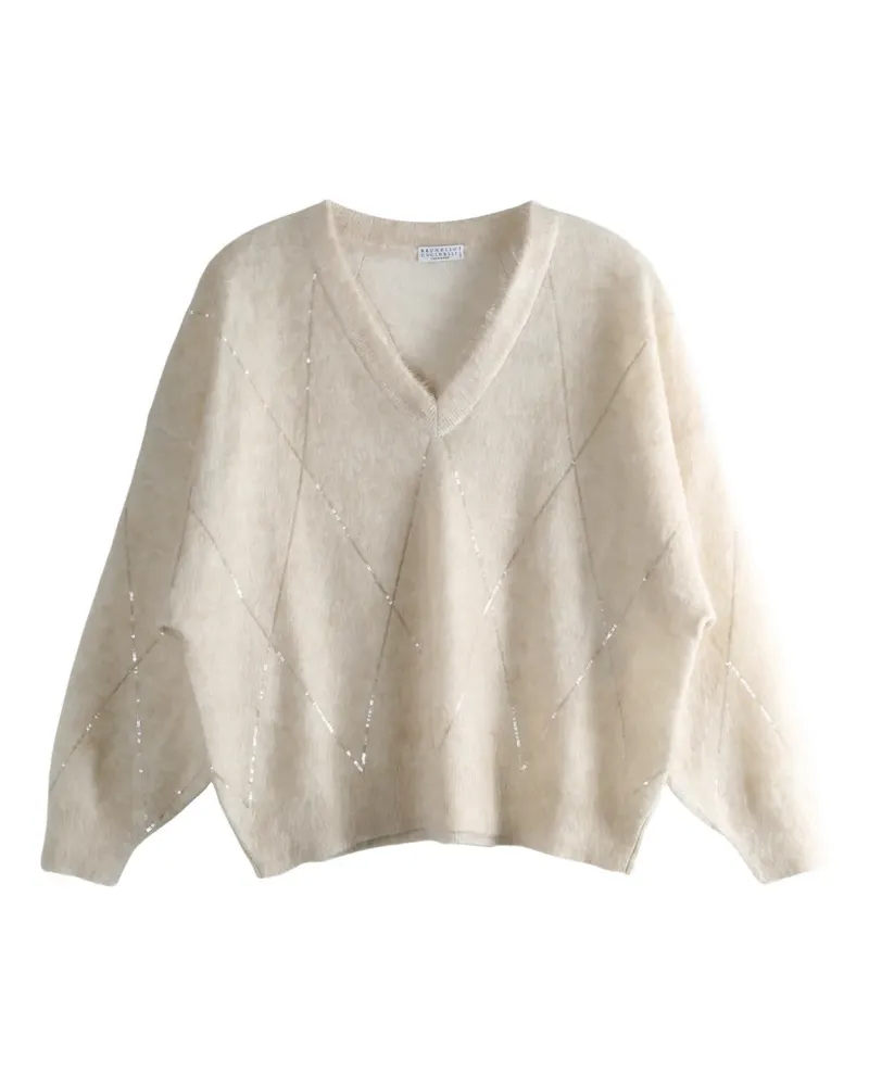 Brunello Cucinelli V-neck sweater - Nude Nude