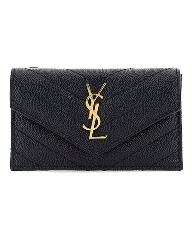 Saint Laurent Kompaktes Cassandre Portemonnaie - Schwarz Schwarz
