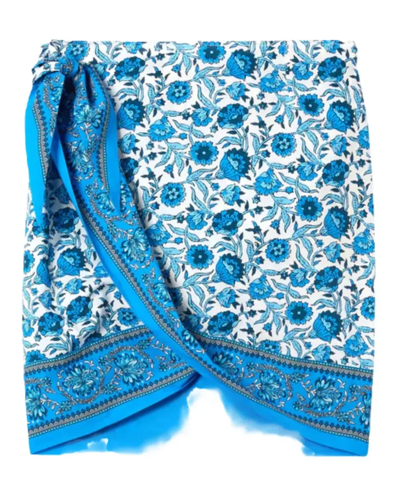 MC2 Saint Barth Angie pareo floral batik print wrap skirt - Blau Blau