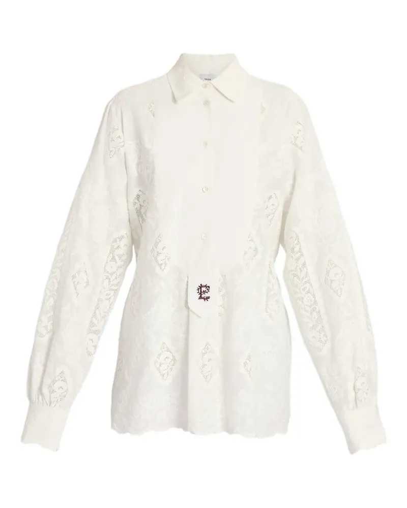 Erdem embroidered cotton-voile blouse - Nude Nude