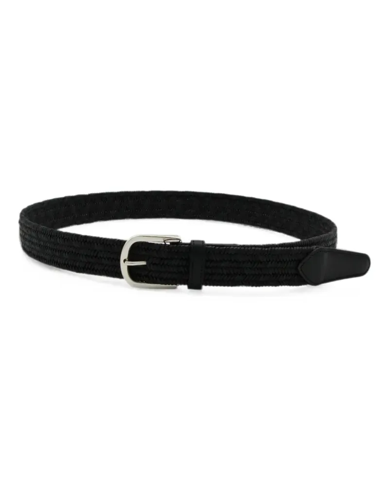 Canali woven leather belt - Schwarz Schwarz