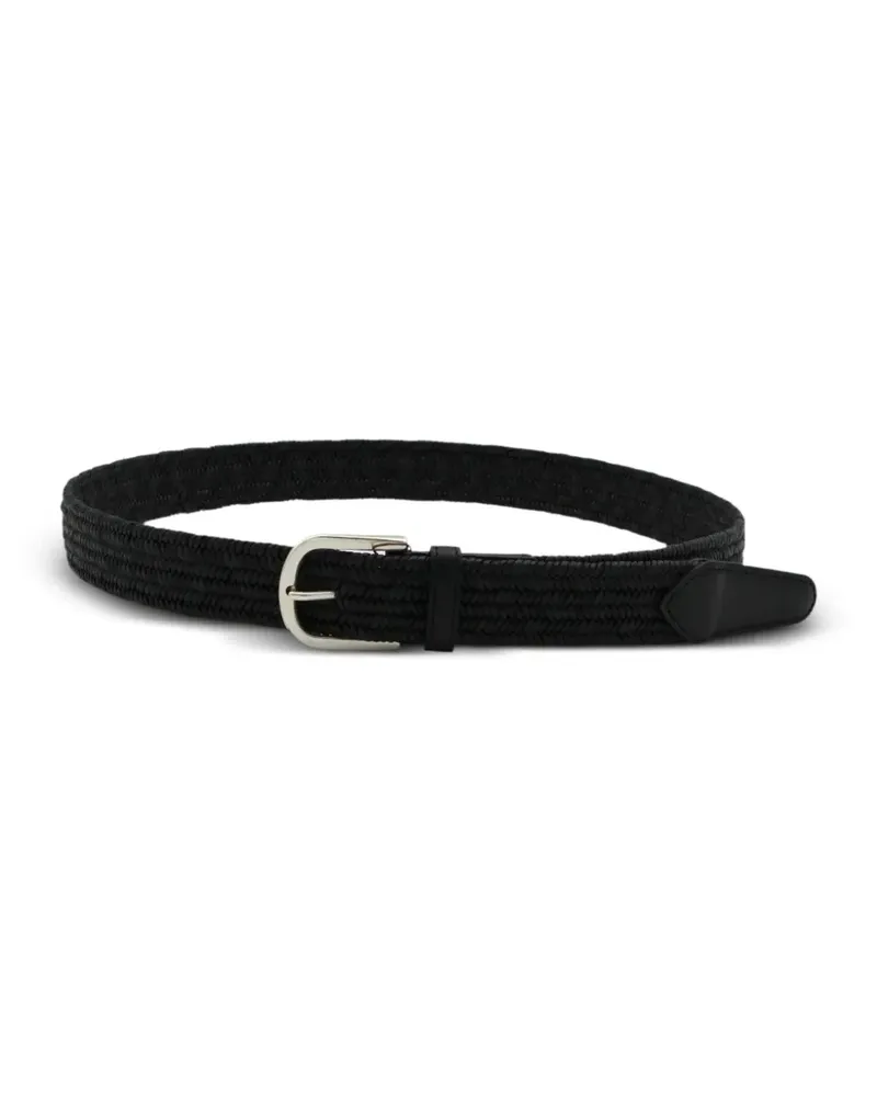 Canali Gewebter Gürtel - Schwarz Schwarz
