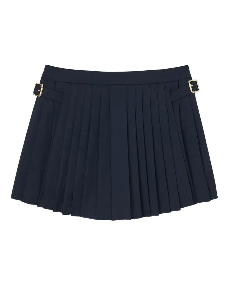 Sandro Skort mit Falten und Schnallendetail - Blau Blau