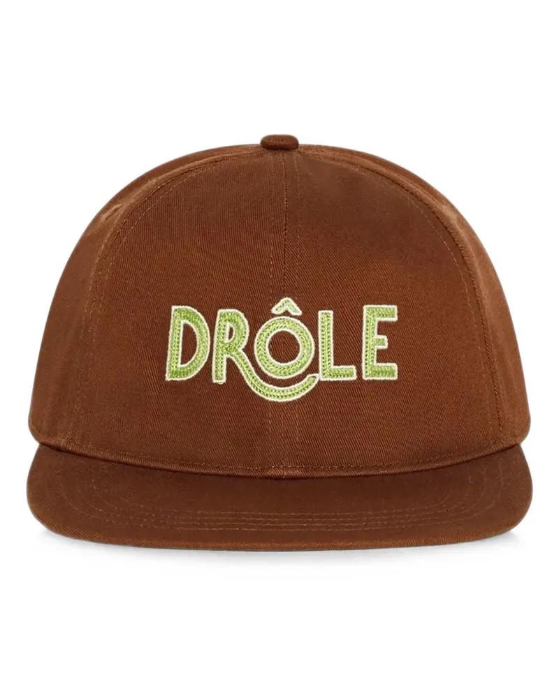 Drôle de Monsieur Baseballkappe mit Logo-Stickerei - Braun Braun