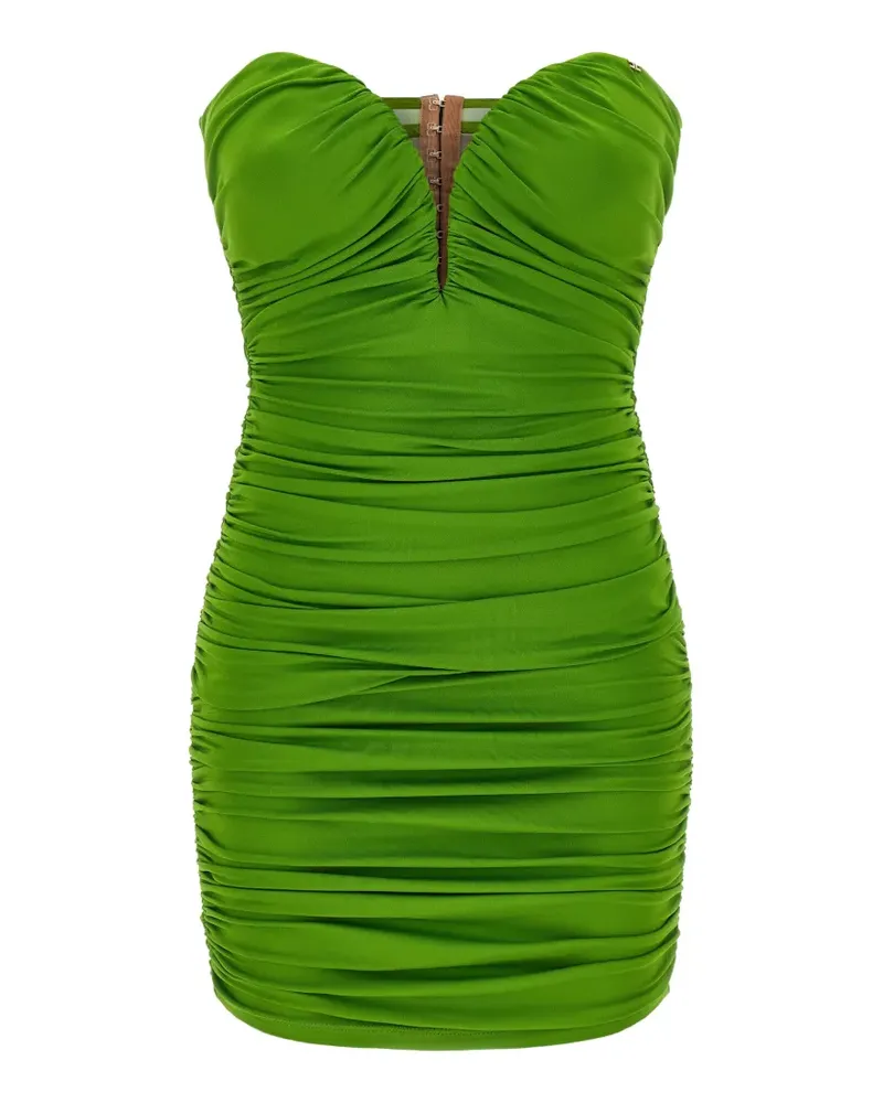 Elisabetta Franchi Drapiertes Minikleid mit Herzausschnitt - Grün Grün