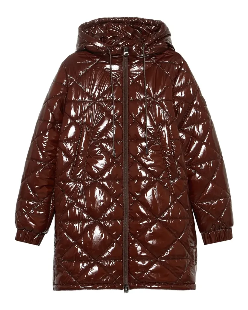 BIMBA Y LOLA Braune mittellange Steppjacke mit geradem Schnitt Braun