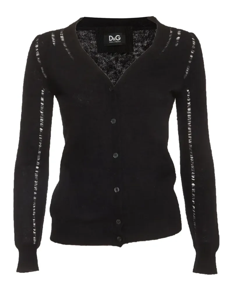 Dolce & Gabbana distressed V-neck cardigan - Schwarz Schwarz