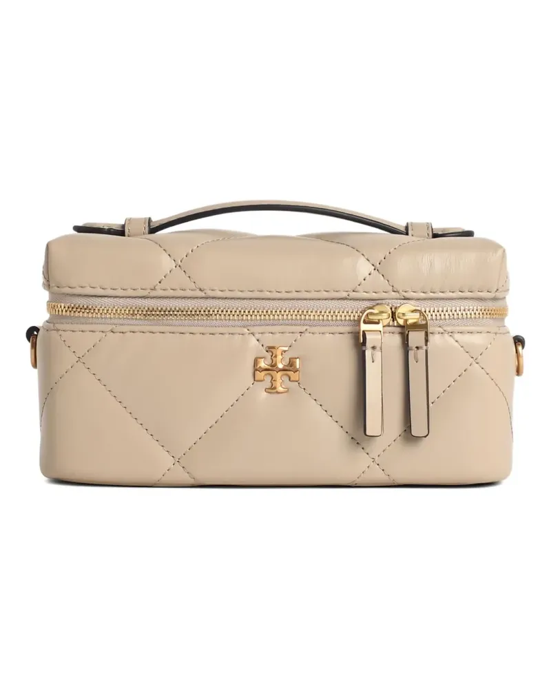 Tory Burch Kira quilted logo-detail tote bag - Nude Nude