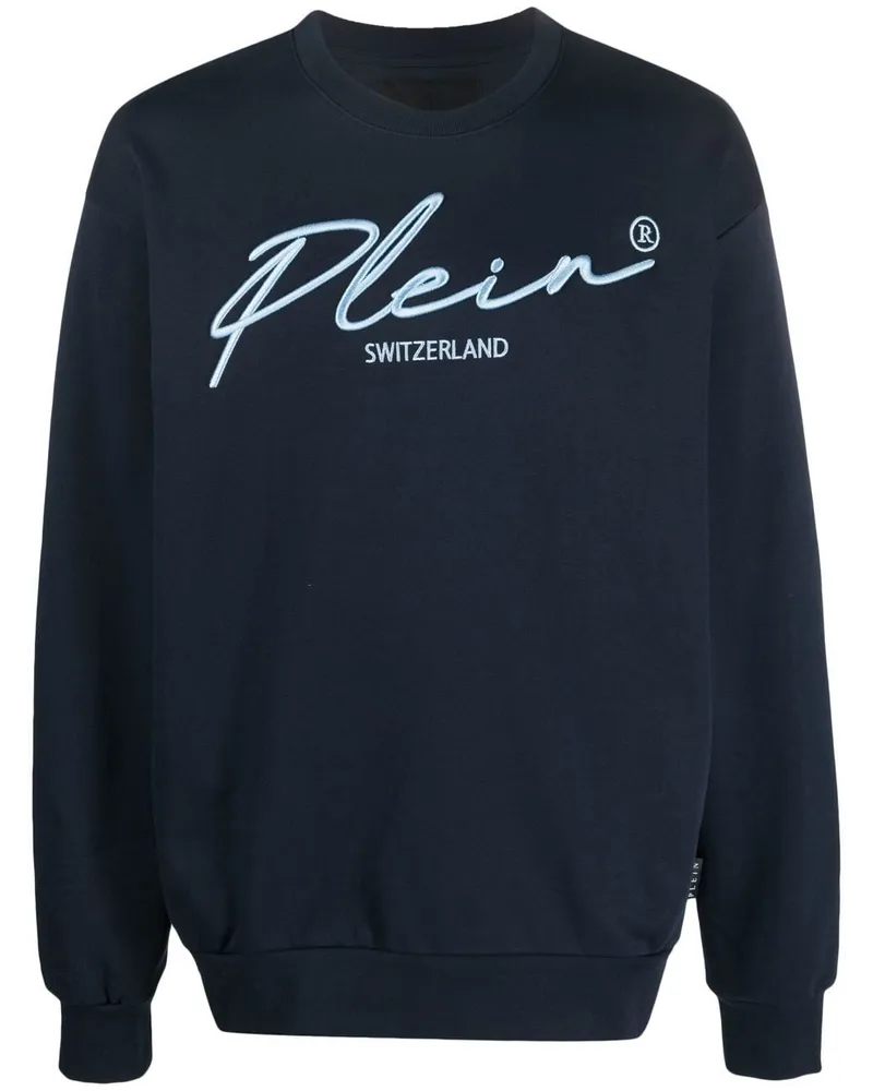 Philipp Plein Sweatshirt mit Rundhalsausschnitt Blau