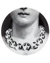 Fornasetti Teller mit Print Schwarz