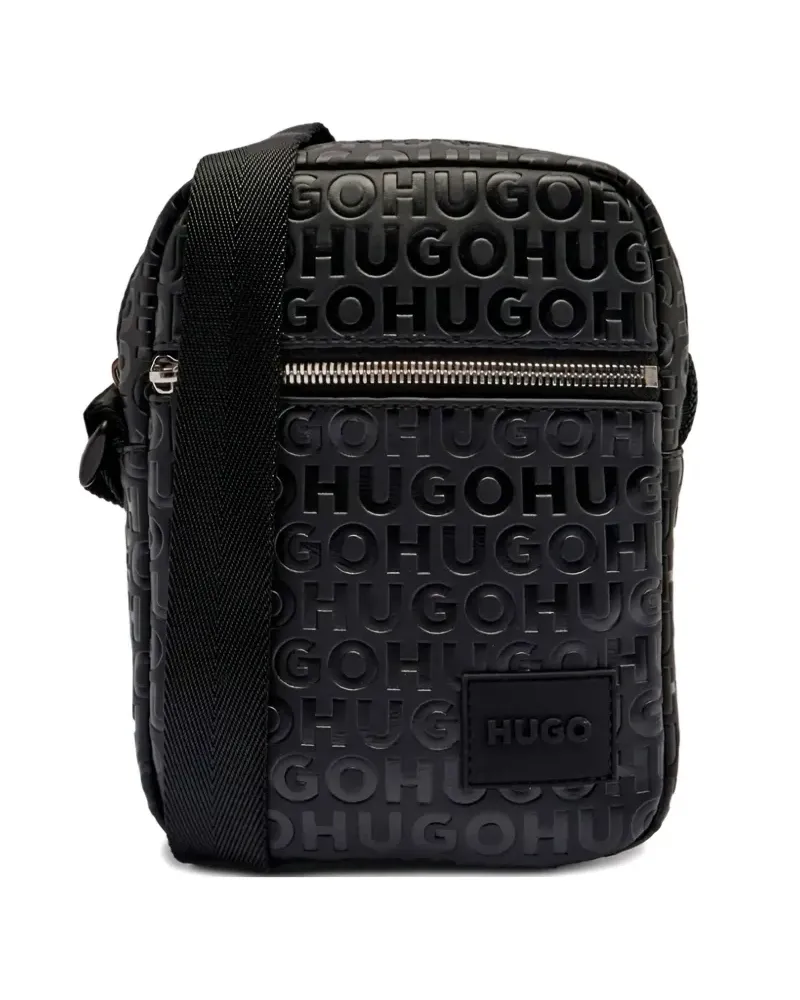 HUGO BOSS Schultertasche mit Logo-Prägung - Schwarz Schwarz