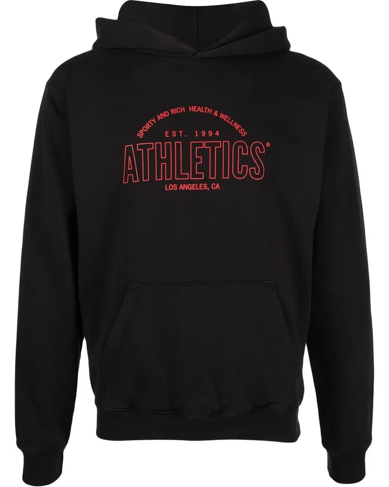 SPORTY & RICH Hoodie mit Logo-Print - Schwarz Schwarz