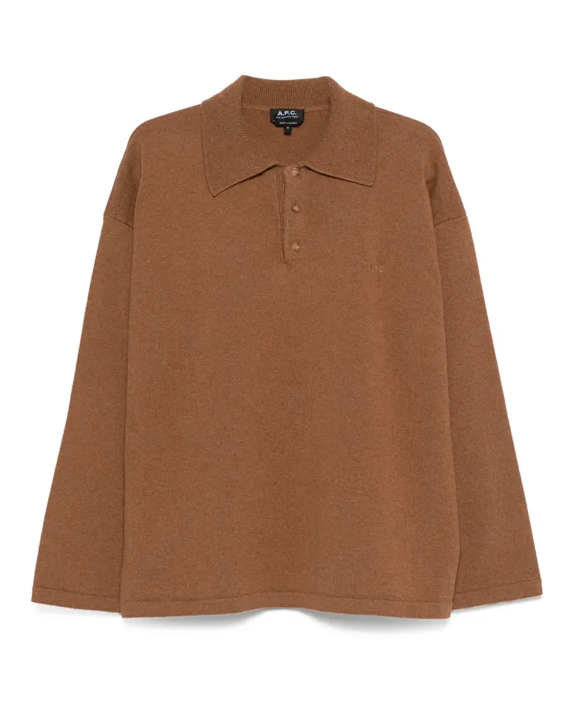A.P.C. Klassisches Poloshirt - Braun Braun