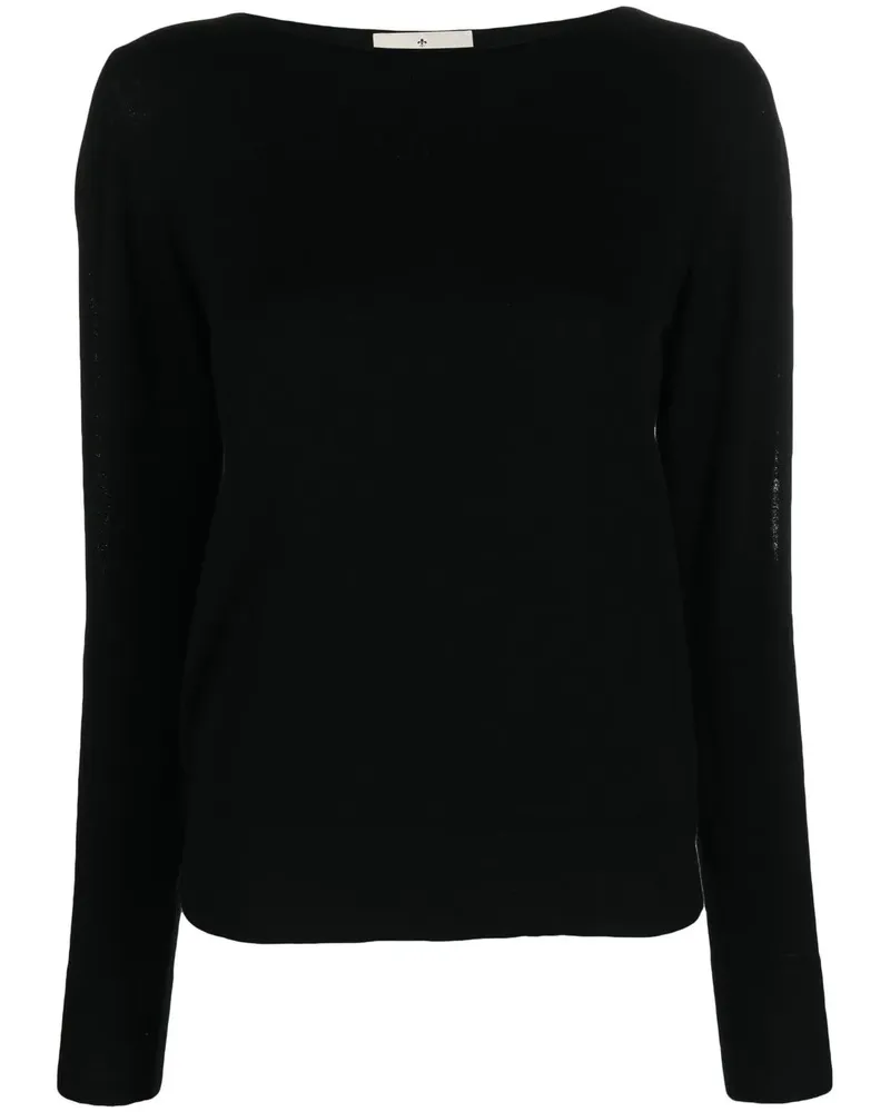 Bruno Manetti Stricktop mit Rundhalsausschnitt - Schwarz Schwarz