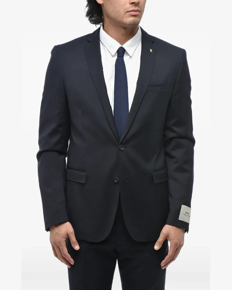 Corneliani pin-detail single-breasted suit - Blau Blau