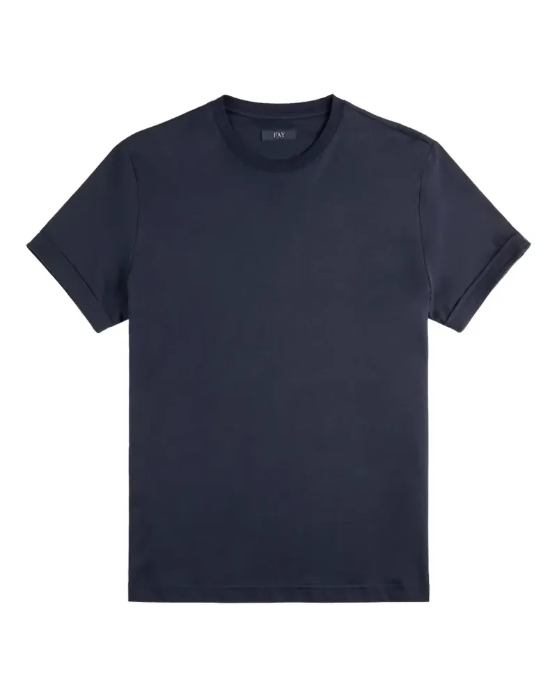 Fay T-Shirt aus Baumwolljersey - Blau Blau