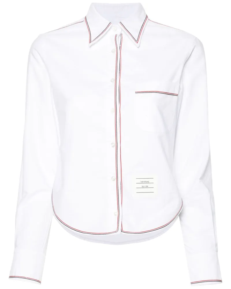 Thom Browne Hemd mit Kontrastdetails - Weiß Weiß