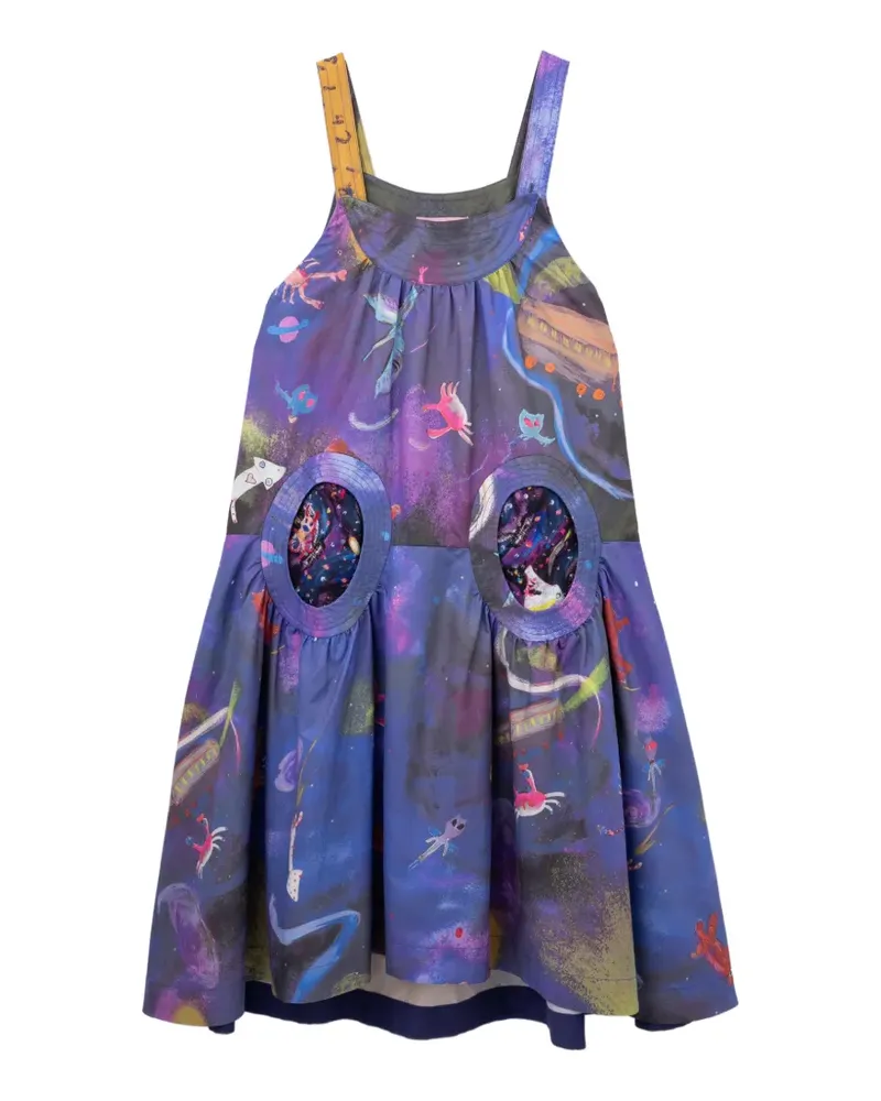 Tsumori Chisato Cut-Out-Kleid mit grafischem Print - Blau Blau