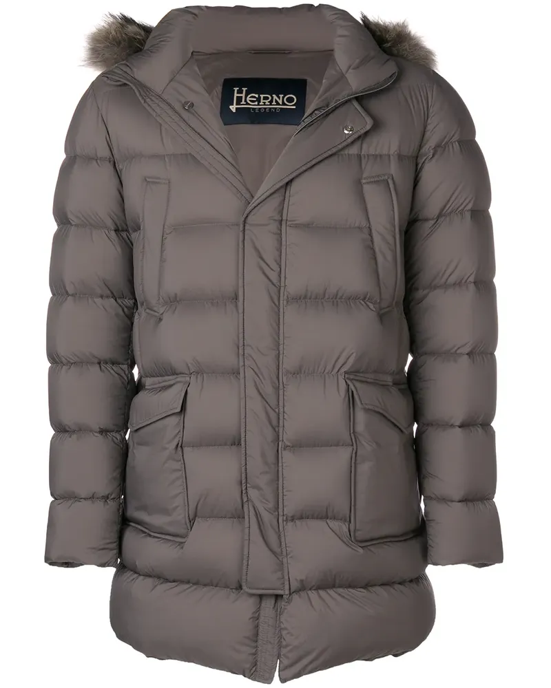 Herno Daunenjacke mit aufgesetzten Taschen - Grau Grau