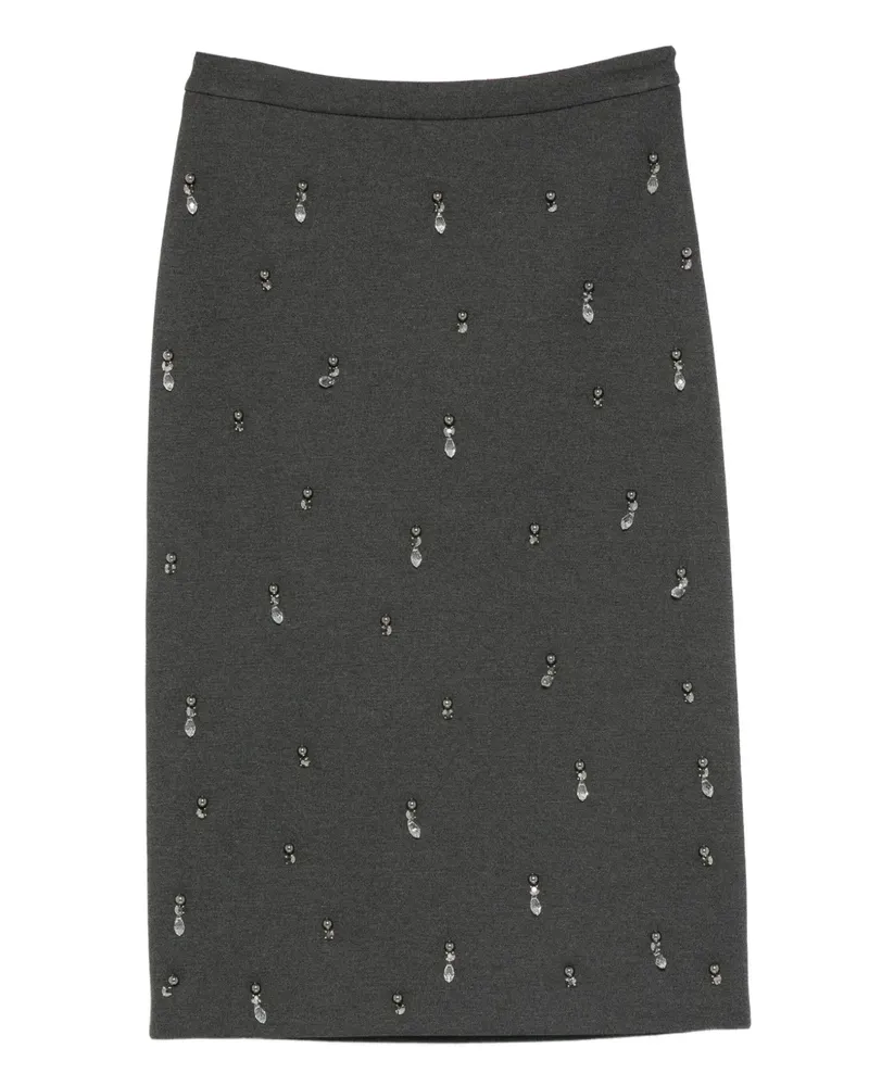Semicouture Rock mit Strass - Grau Grau