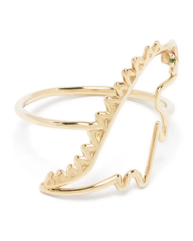 Aliita 9kt Dino Gelbgoldring mit Smaragd Gold