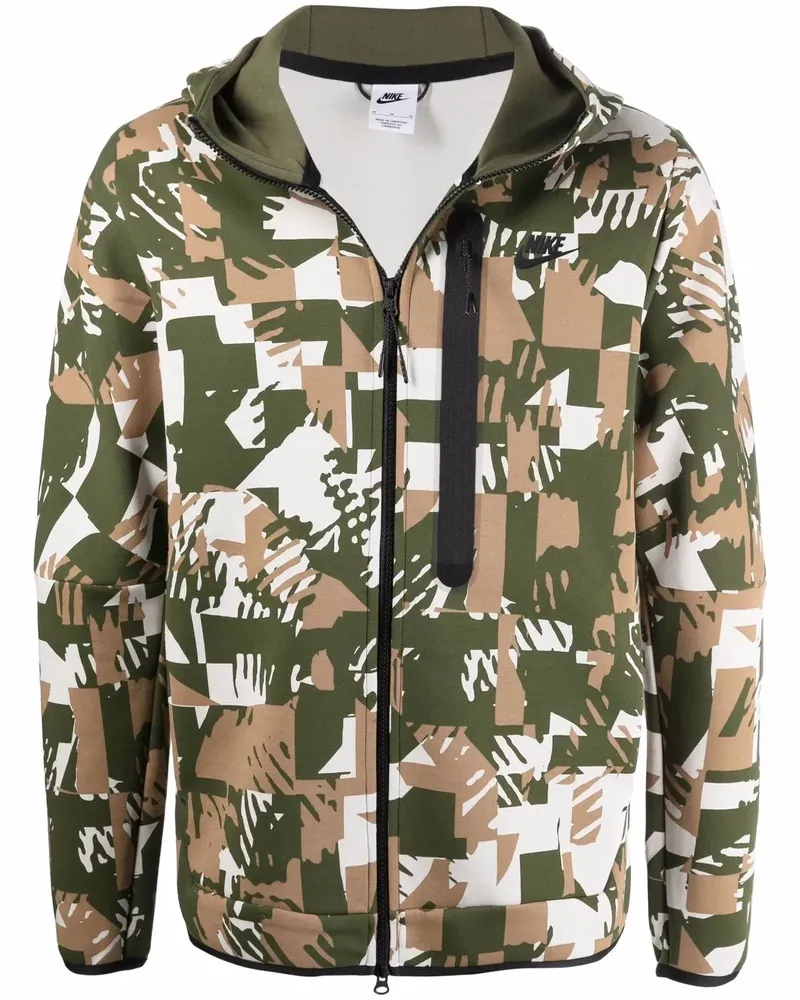 Nike Geometrisch gemusterte Kapuzenjacke - Grün Grün