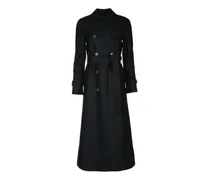 belted trench coat - Schwarz