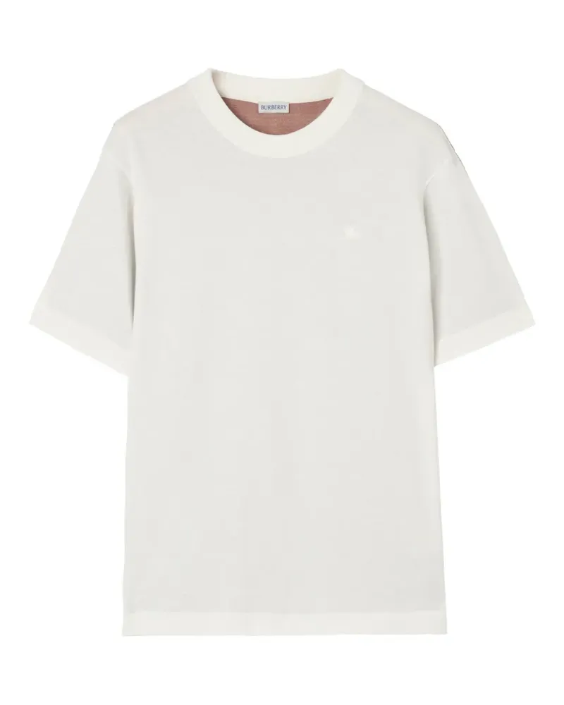 Burberry T-Shirt mit Check - Weiß Weiß