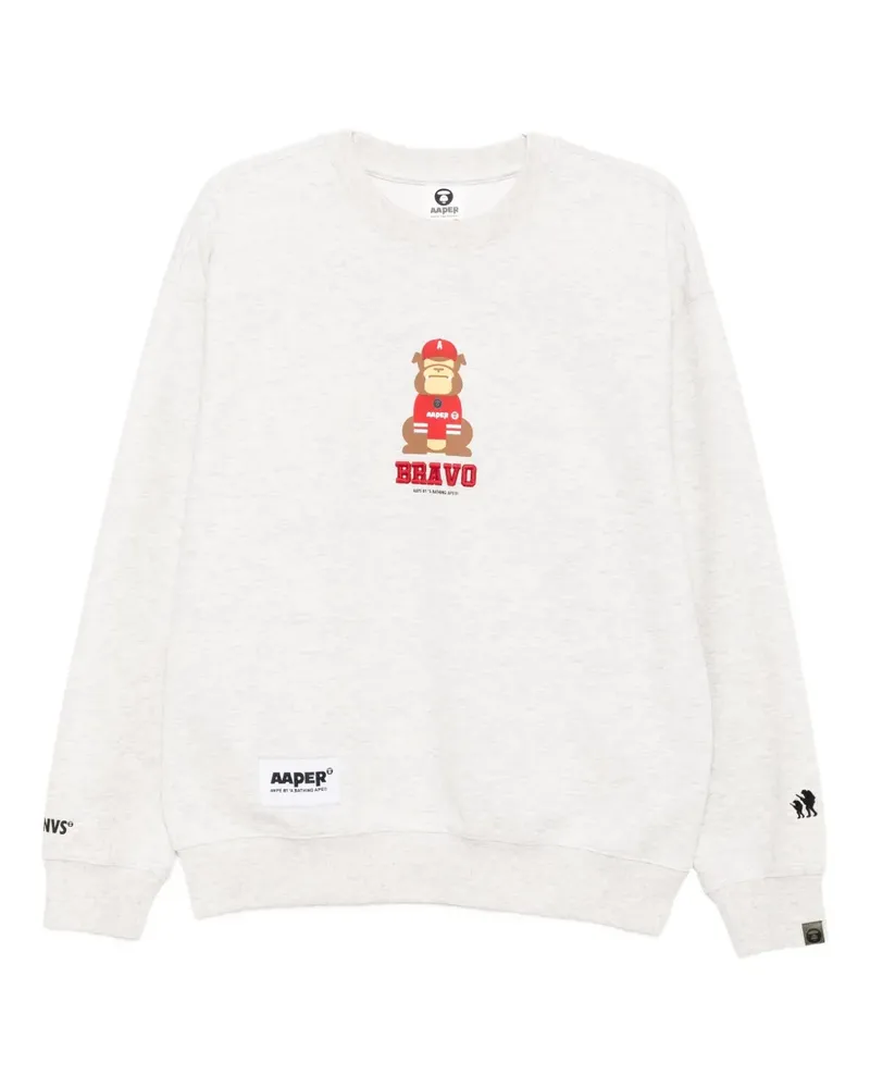 BAPE Sweatshirt mit Logo-Stickerei - Grau Grau