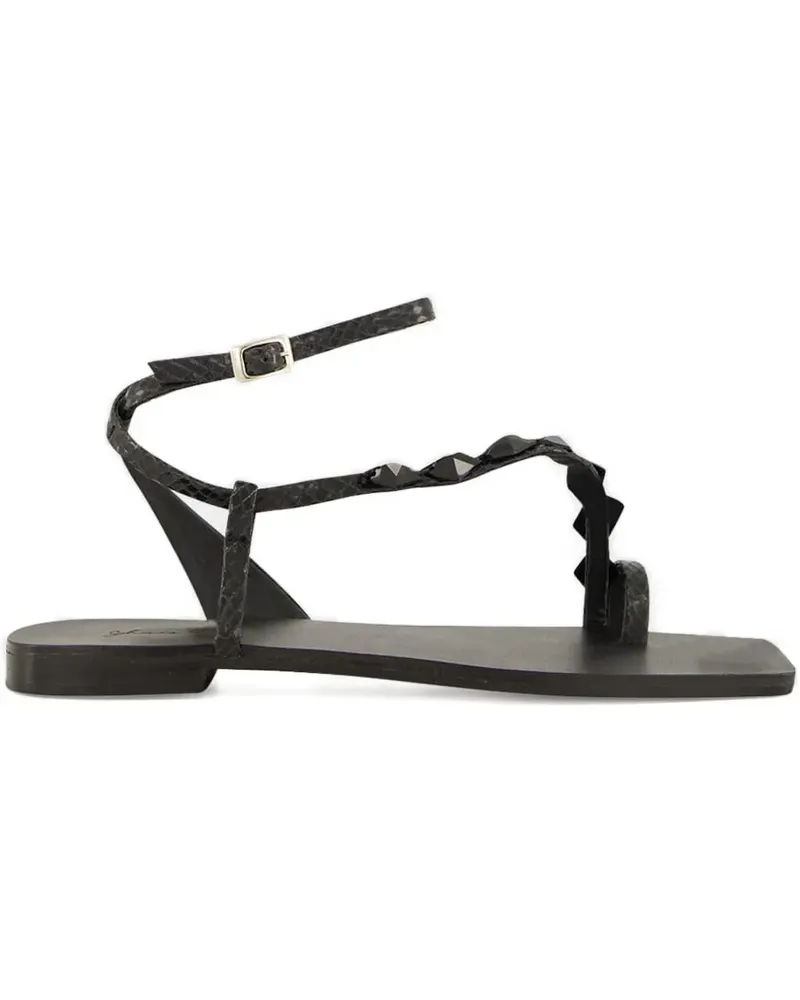 Johanna Ortiz Flache Dazzling Crest Sandalen mit Kristallen - Schwarz Schwarz