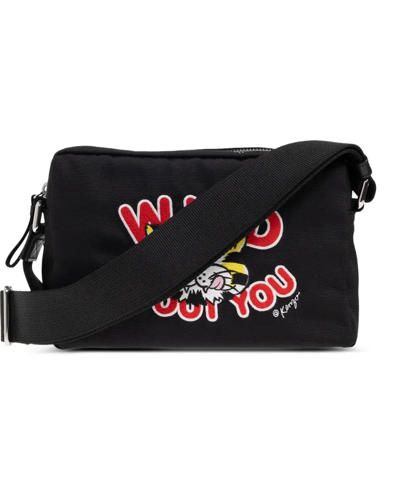Kenzo Kuriertasche mit grafischer Stickerei - Schwarz Schwarz