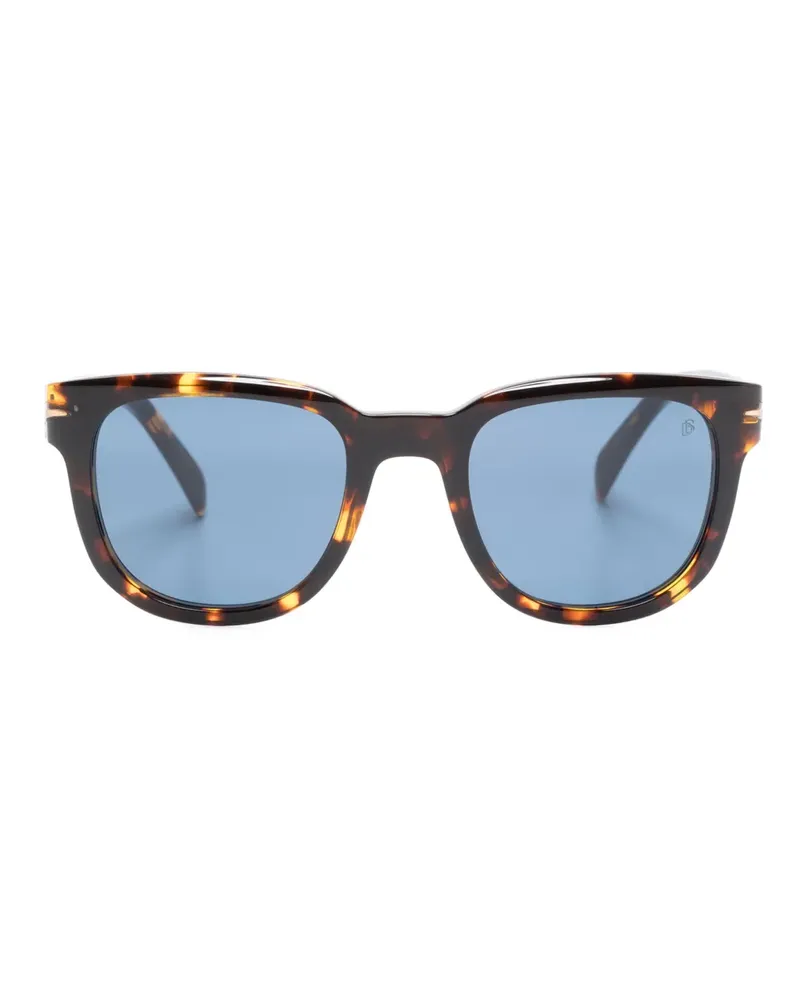 EYEWEAR by DAVID BECKHAM Eckige Sonnenbrille in Schildpattoptik - Braun Braun