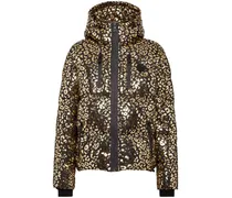 Gefütterte Jacke mit Leoparden-Print - Gold
