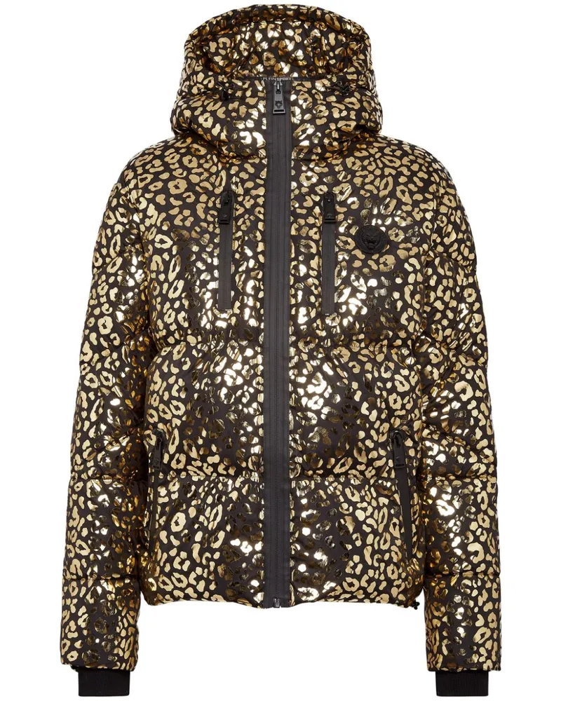 Philipp Plein Gefütterte Jacke mit Leoparden-Print - Gold Gold
