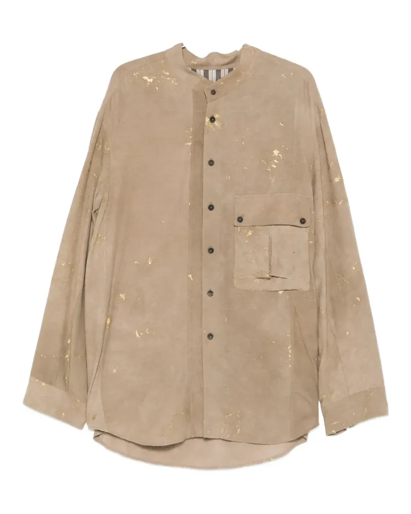 Ziggy Chen paint-splatter chest-pocket shirt - Nude Nude