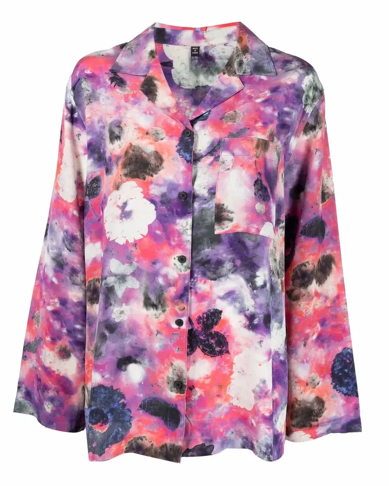 Alexander McQueen Seidenhemd mit Blumen-Print - Rosa Rosa